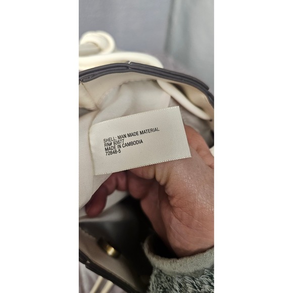 a.n.a Woven Faux Leather Bucket Crossbody Bag Cream Off-White 72848-5 - Picture 4 of 9